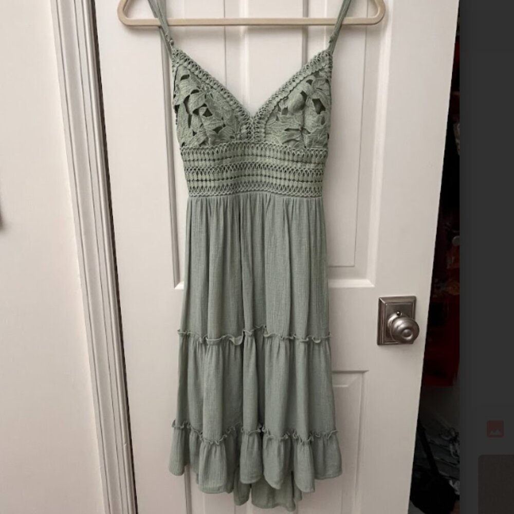 Small Green midi summer dress